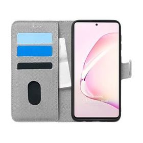Microsonic Samsung Galaxy A81 Fabric Book Wallet Gri Cep Telefonu Kılıf