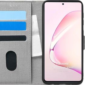 Microsonic Samsung Galaxy A81 Fabric Book Wallet Gri Cep Telefonu Kılıf