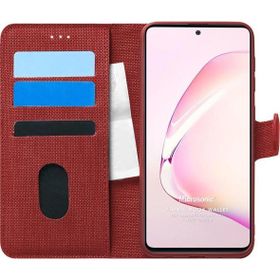 Microsonic Samsung Galaxy A81 Fabric Book Wallet Kırmızı Kılıf