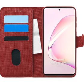 Microsonic Samsung Galaxy A81 Fabric Book Wallet Kırmızı Kılıf