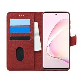 Microsonic Samsung Galaxy A81 Fabric Book Wallet Kırmızı Kılıf