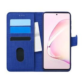 Microsonic Samsung Galaxy A81 Fabric Book Wallet Lacivert Kılıf