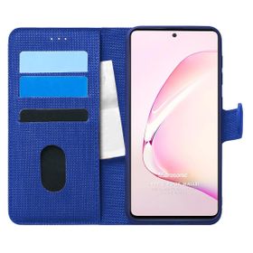 Microsonic Samsung Galaxy A81 Fabric Book Wallet Lacivert Kılıf