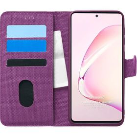 Microsonic Samsung Galaxy A81 Fabric Book Wallet Mor Cep Telefonu Kılıf