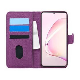Microsonic Samsung Galaxy A81 Fabric Book Wallet Mor Cep Telefonu Kılıf