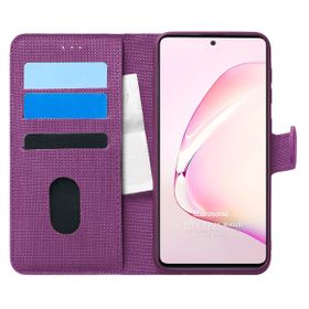 Microsonic Samsung Galaxy A81 Fabric Book Wallet Mor Cep Telefonu Kılıf