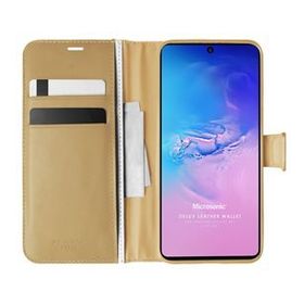 Microsonic Samsung Galaxy A91 Delux Leather Wallet Gold Cep Telefonu Kılıf