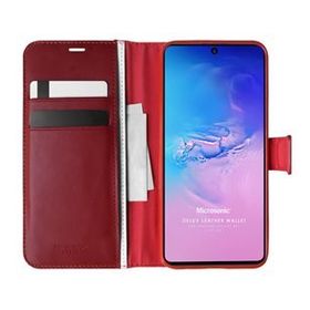 Microsonic Samsung Galaxy A91 Delux Leather Wallet Kırmızı Kılıf