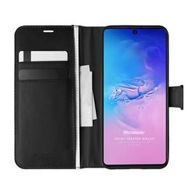 Microsonic Samsung Galaxy A91 Delux Leather Wallet Siyah Kılıf