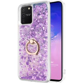 Microsonic Samsung Galaxy A91 Glitter Liquid Holder Mor Cep Telefonu Kılıfı