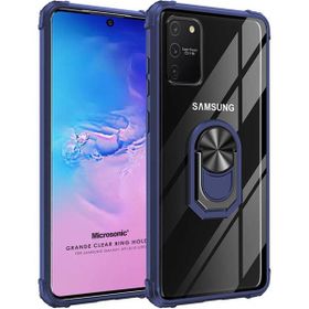 Microsonic Samsung Galaxy A91 Grande Clear Ring Holder Lacivert Kılıf