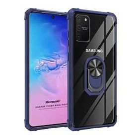 Microsonic Samsung Galaxy A91 Grande Clear Ring Holder Lacivert Kılıf
