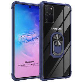 Microsonic Samsung Galaxy A91 Grande Clear Ring Holder Lacivert Kılıf