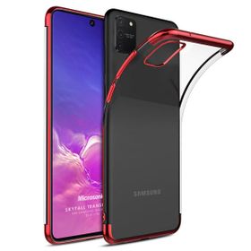 Microsonic Samsung Galaxy A91 Skyfall Transparent Clear Kırmızı Kılıf