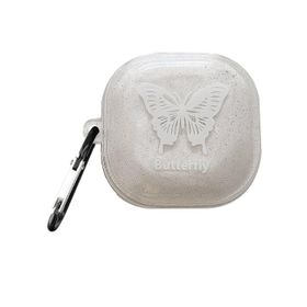 Microsonic Samsung Galaxy Buds 2 Pro Kelebek Desenli Şeffaf Kılıf