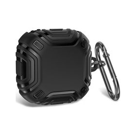 Microsonic Samsung Galaxy Buds FE Military Darbe Emici Askılık Siyah Kılıf