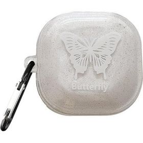 Microsonic Samsung Galaxy Buds Live Kelebek Desenli Şeffaf Kılıf