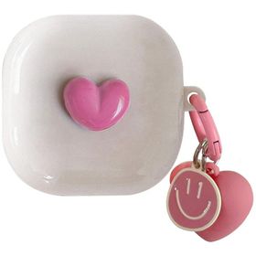 Microsonic Samsung Galaxy Buds Pro Süslü Kalp Desenli Pembe Kılıf