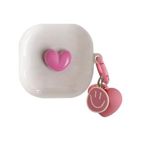 Microsonic Samsung Galaxy Buds Pro Süslü Kalp Desenli Pembe Kılıf