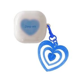 Microsonic Samsung Galaxy Buds Pro Süslü Renkli Kalp Desenli Mavi Kılıf