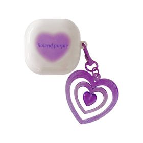 Microsonic Samsung Galaxy Buds Pro Süslü Renkli Kalp Desenli Mor Kılıf