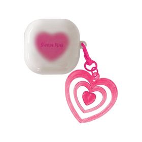 Microsonic Samsung Galaxy Buds Pro Süslü Renkli Kalp Desenli Pembe Kılıf