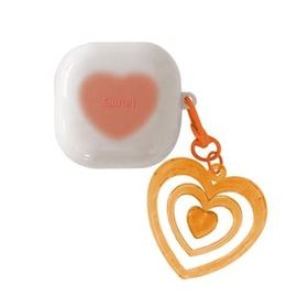 Microsonic Samsung Galaxy Buds Pro Süslü Renkli Kalp Desenli Turuncu Kılıf