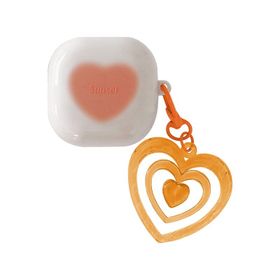 Microsonic Samsung Galaxy Buds Pro Süslü Renkli Kalp Desenli Turuncu Kılıf