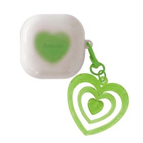Microsonic Samsung Galaxy Buds Pro Süslü Renkli Kalp Desenli Yeşil Kılıf