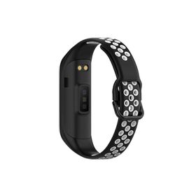 Microsonic Samsung Galaxy Fit 2 R220 Rainbow Sport Band Siyah Beyaz Kordon