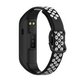Microsonic Samsung Galaxy Fit 2 R220 Rainbow Sport Band Siyah Beyaz Kordon
