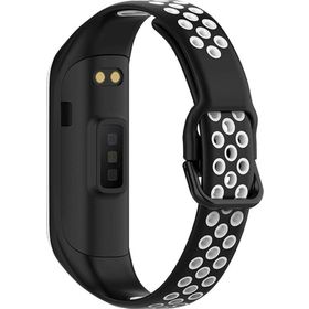 Microsonic Samsung Galaxy Fit 2 R220 Rainbow Sport Band Siyah Beyaz Kordon