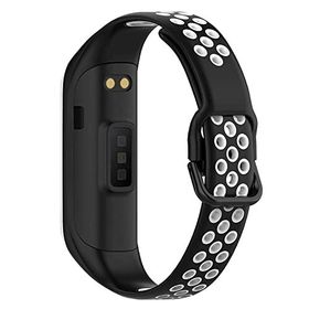 Microsonic Samsung Galaxy Fit 2 R220 Rainbow Sport Band Siyah Beyaz Kordon