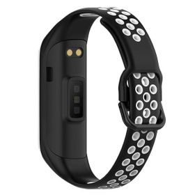 Microsonic Samsung Galaxy Fit 2 R220 Rainbow Sport Band Siyah Beyaz Kordon
