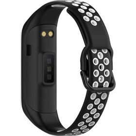 Microsonic Samsung Galaxy Fit 2 R220 Rainbow Sport Band Siyah Beyaz Kordon