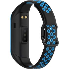 Microsonic Samsung Galaxy Fit 2 R220 Rainbow Sport Band Siyah Mavi Kordon
