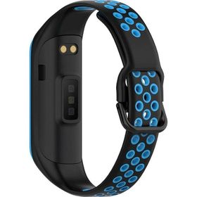 Microsonic Samsung Galaxy Fit 2 R220 Rainbow Sport Band Siyah Mavi Kordon