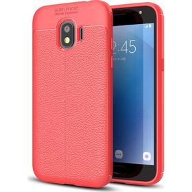 Microsonic Samsung Galaxy J2 Pro 2018 Deri Dokulu Silikon Kırmızı Kılıf