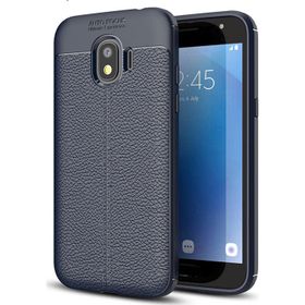 Microsonic Samsung Galaxy J2 Pro 2018 Deri Dokulu Silikon Lacivert Kılıf