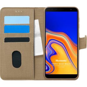Microsonic Samsung Galaxy J4 Core Fabric Book Wallet Gold Cep Telefonu Kılıfı