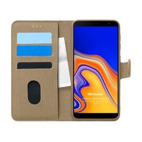 Microsonic Samsung Galaxy J4 Core Fabric Book Wallet Gold Cep Telefonu Kılıfı