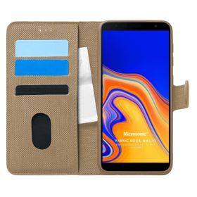 Microsonic Samsung Galaxy J4 Core Fabric Book Wallet Gold Cep Telefonu Kılıfı