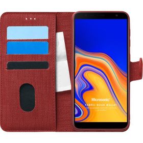 Microsonic Samsung Galaxy J4 Core Fabric Book Wallet Kırmızı Kılıf