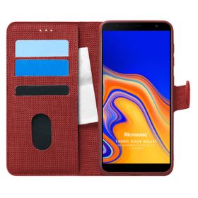 Microsonic Samsung Galaxy J4 Core Fabric Book Wallet Kırmızı Kılıf
