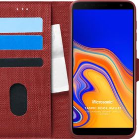 Microsonic Samsung Galaxy J4 Core Fabric Book Wallet Kırmızı Kılıf