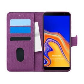 Microsonic Samsung Galaxy J4 Core Fabric Book Wallet Mor Cep Telefonu Kılıfı