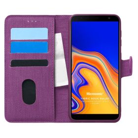Microsonic Samsung Galaxy J4 Core Fabric Book Wallet Mor Cep Telefonu Kılıfı
