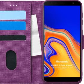 Microsonic Samsung Galaxy J4 Core Fabric Book Wallet Mor Cep Telefonu Kılıfı