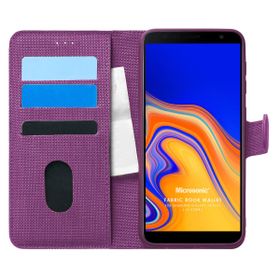 Microsonic Samsung Galaxy J4 Core Fabric Book Wallet Mor Cep Telefonu Kılıfı