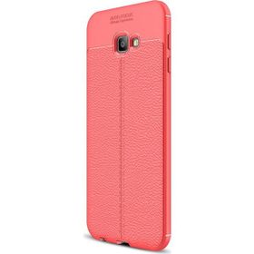 Microsonic Samsung Galaxy J4 Deri Dokulu Silikon Kırmızı Kılıf